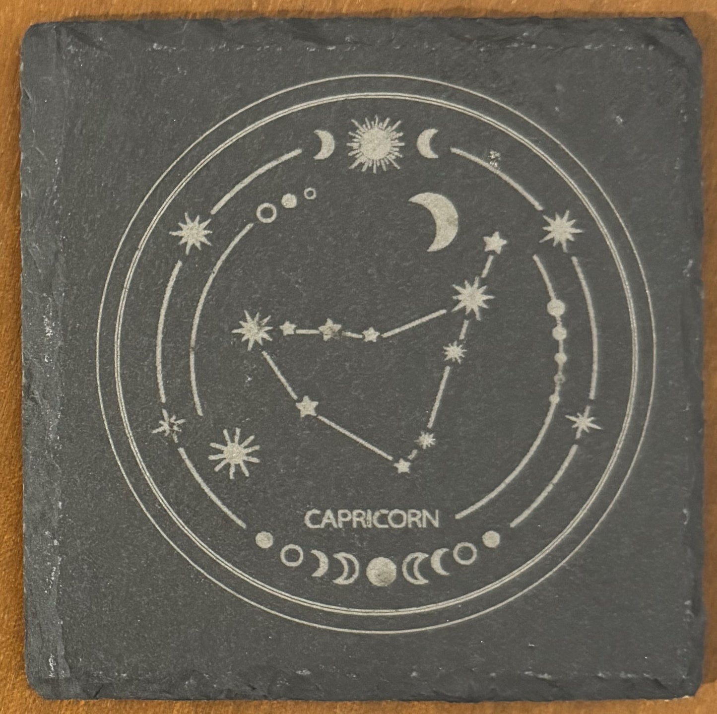 Zodiac coaster. Star sign Laser engraved. Gift, Wedding, Anniversary, Birthday, Christmas