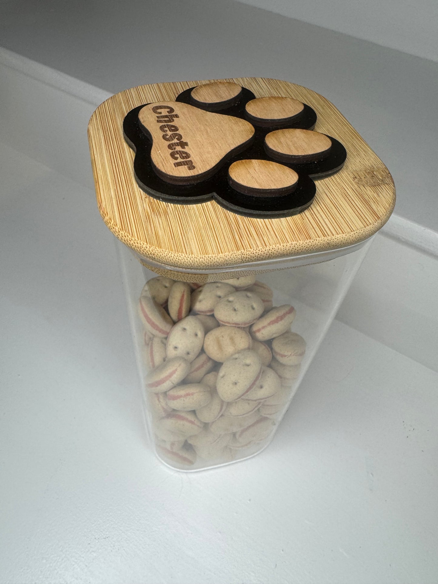 Personalised dog treat jar