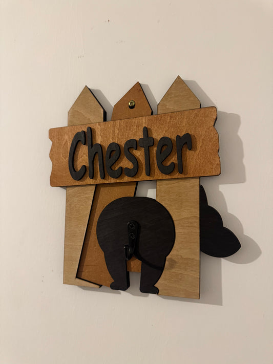Personalised dog lead hook