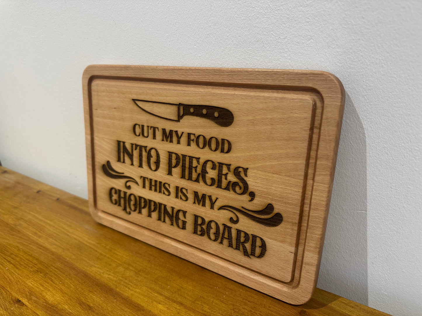Cut my food into pieces this is my chopping board, Cutting board. Gift, birthday, anniversary, wedding, fathers day, mothers day