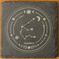 Zodiac coaster. Star sign Laser engraved. Gift, Wedding, Anniversary, Birthday, Christmas