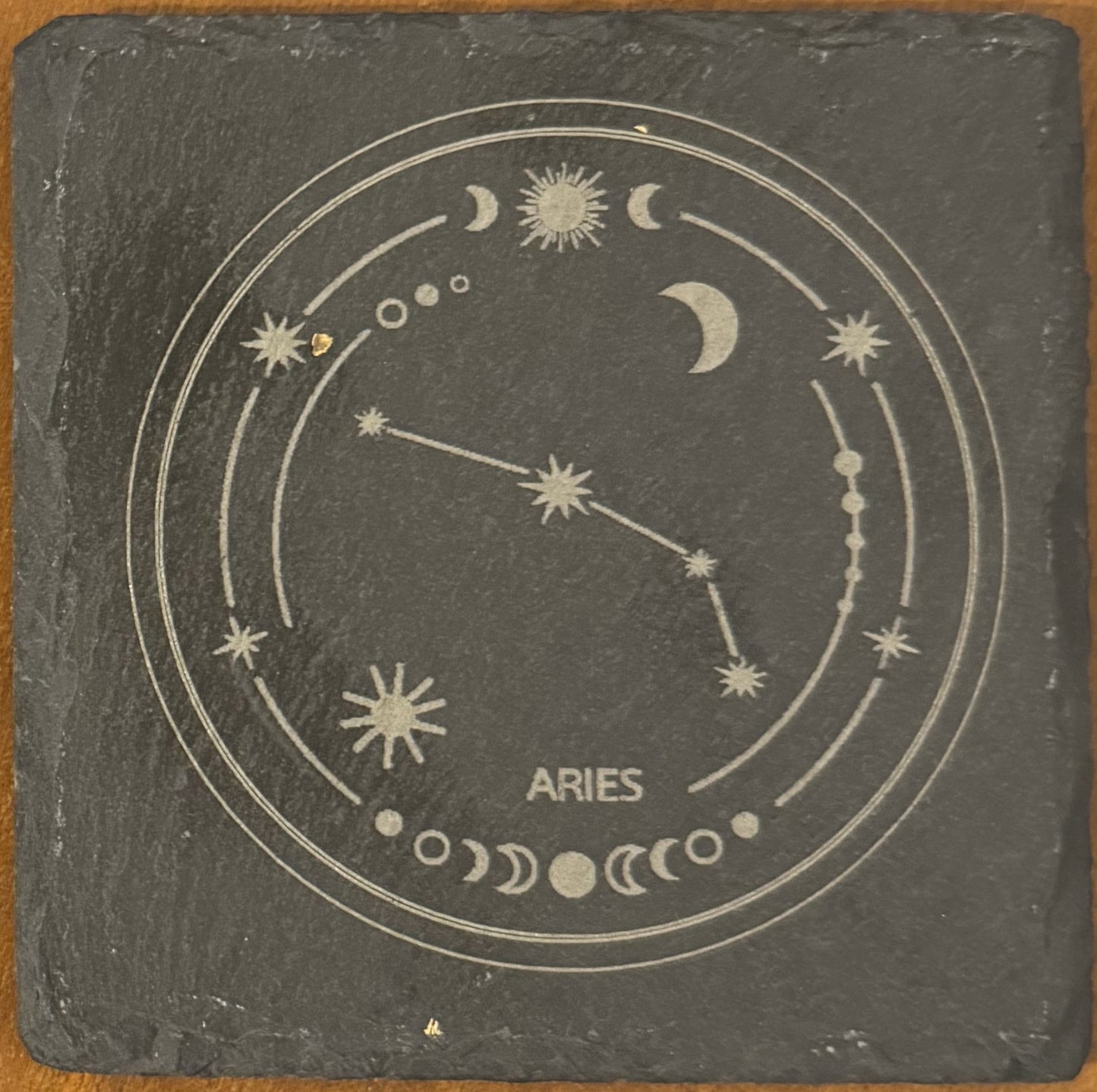 Zodiac coaster. Star sign Laser engraved. Gift, Wedding, Anniversary, Birthday, Christmas