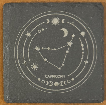Zodiac coaster. Star sign Laser engraved. Gift, Wedding, Anniversary, Birthday, Christmas