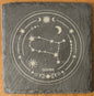 Zodiac coaster. Star sign Laser engraved. Gift, Wedding, Anniversary, Birthday, Christmas