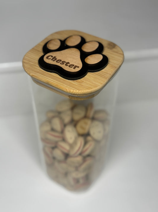Personalised dog treat jar