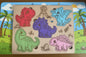 Wooden puzzle board - Dinosaur theme