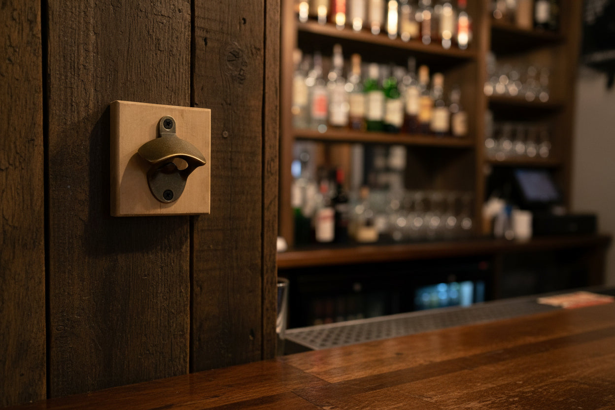 Oak stain wooden bottle opener