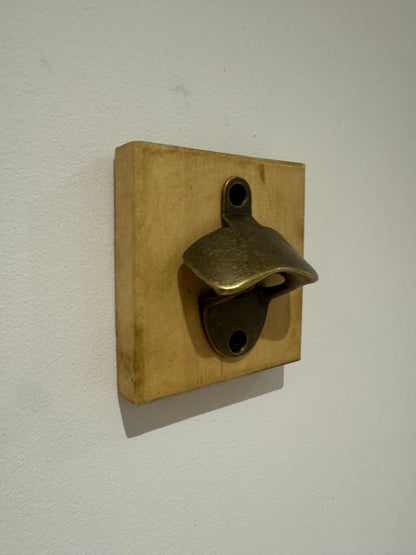 Oak stain wooden bottle opener
