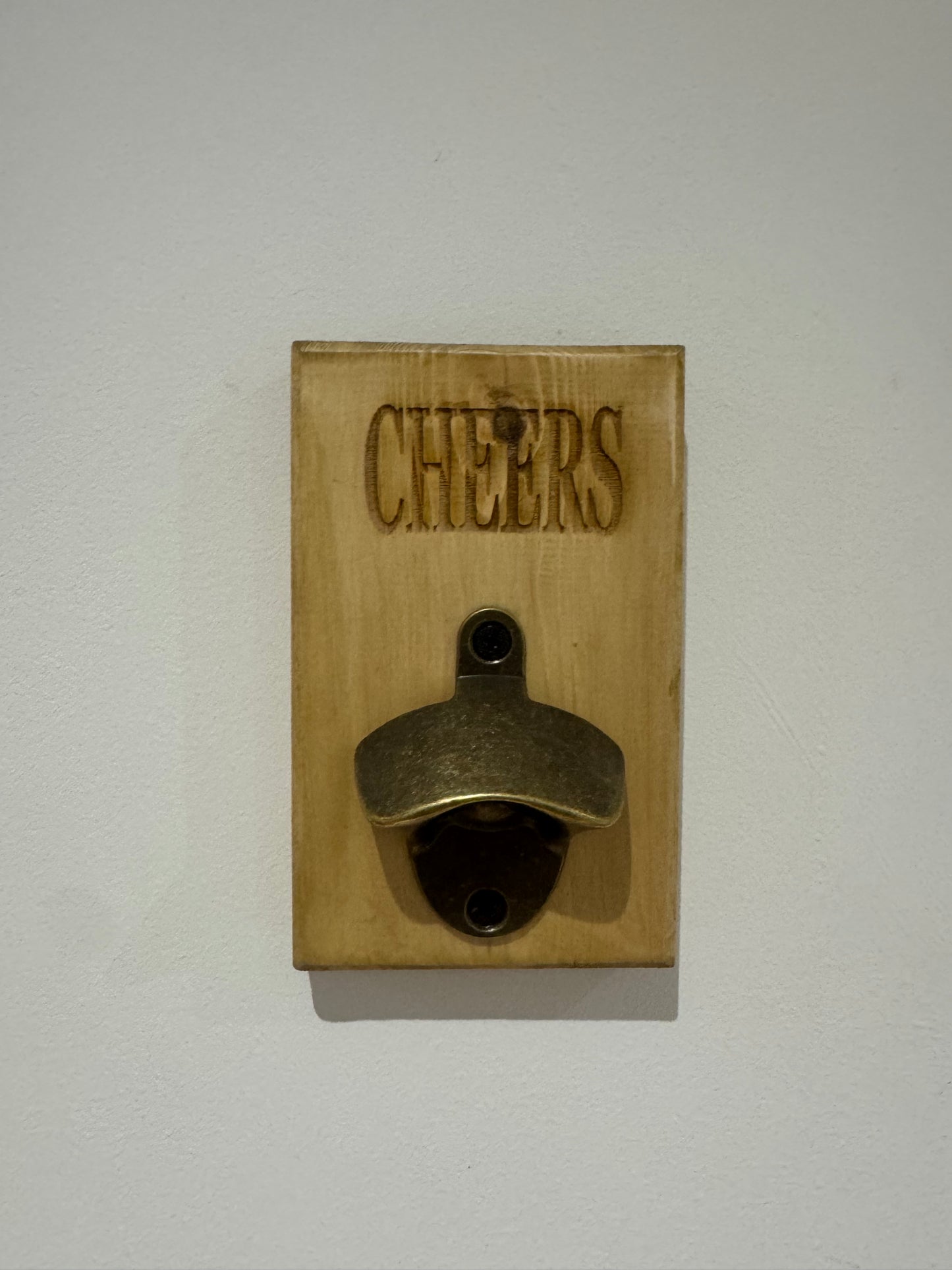 Oak stain bottle opener - Cheers