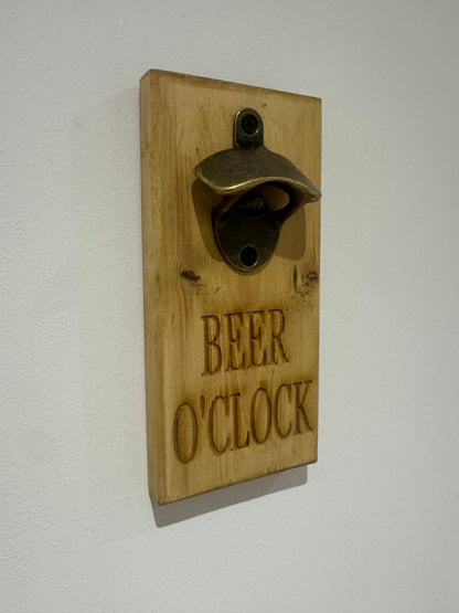 Oak stain bottle opener - Beer O'Clock