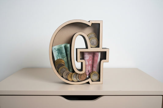 Wooden money box - acrylic front