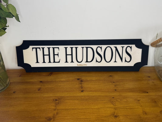 Personalised street sign | Family name sign | Indoor sign