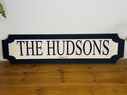 Personalised street sign | Family name sign | Indoor sign
