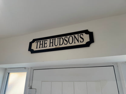 Personalised street sign | Family name sign | Indoor sign
