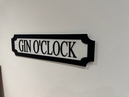 Gin O'clock | sign | Indoor sign