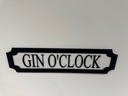 Gin O'clock | sign | Indoor sign