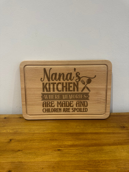 Nana chopping board. Gift, birthday, mothers day, anniversary.