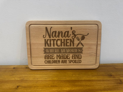 Nana chopping board. Gift, birthday, mothers day, anniversary.