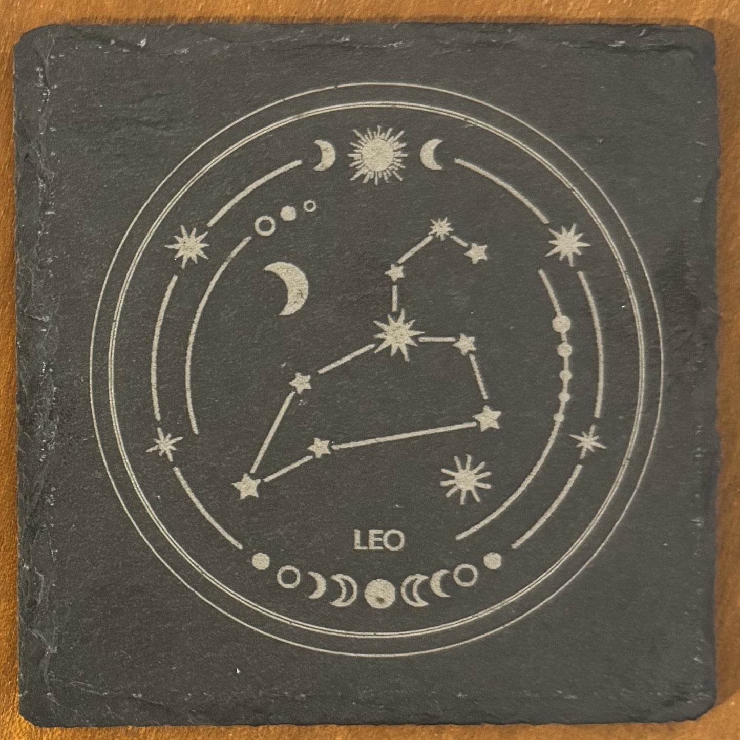 Zodiac coaster. Star sign Laser engraved. Gift, Wedding, Anniversary, Birthday, Christmas