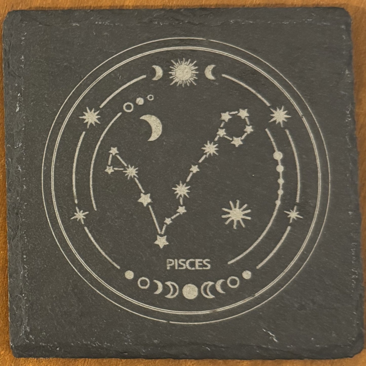 Zodiac coaster. Star sign Laser engraved. Gift, Wedding, Anniversary, Birthday, Christmas