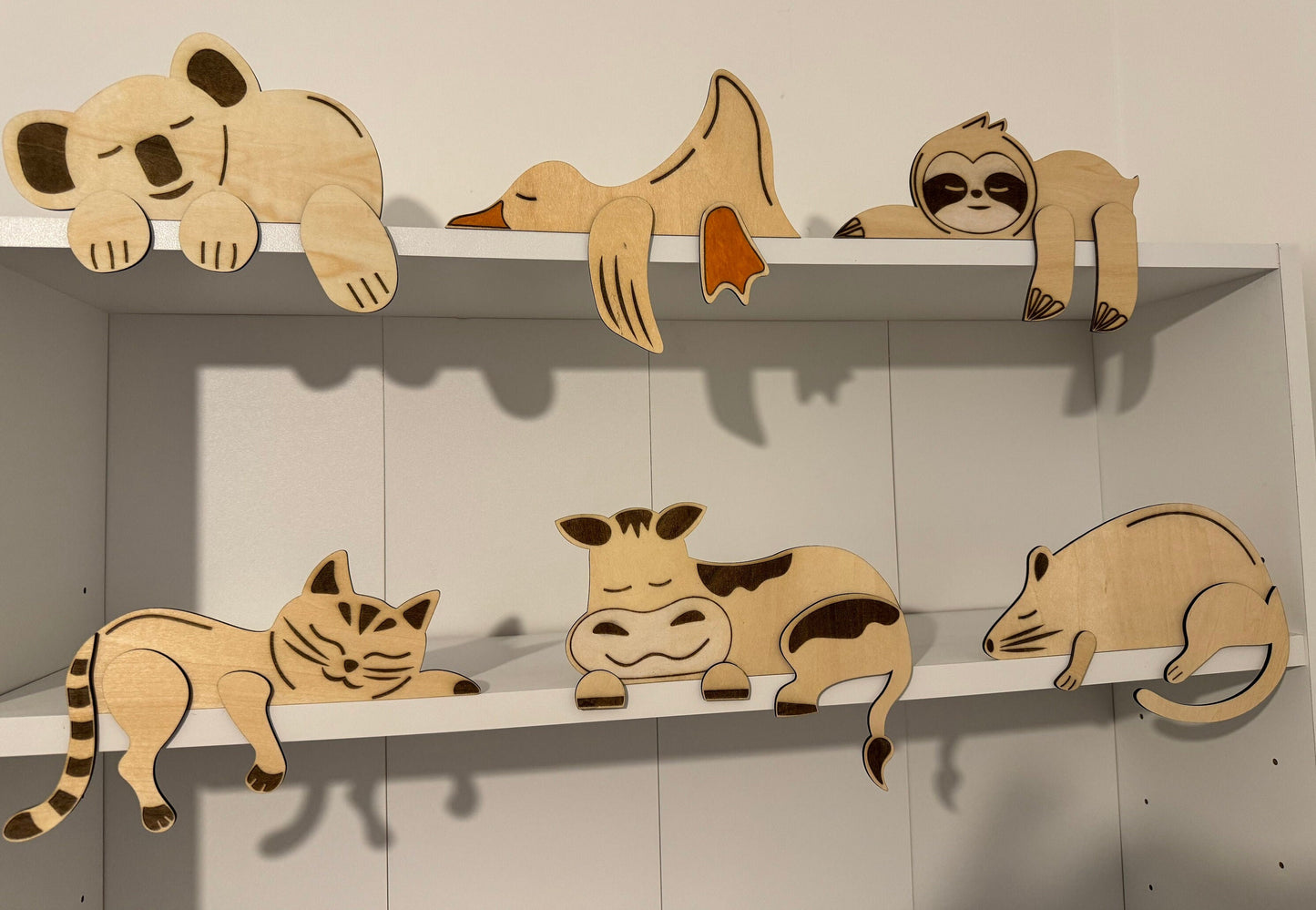 Animal shelf sitters, ornaments, bookshelf, kids, birthday, gifts, Christmas, bedroom, decorations, teacher, classroom.