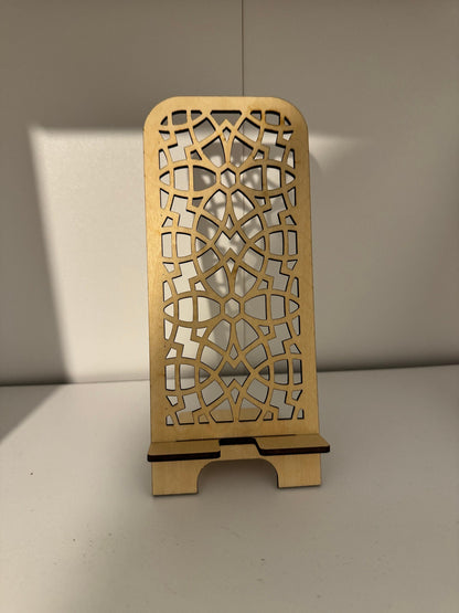 Laser pattern phone stand, iPhone, android, teenagers, office, patterns, gifts, birthday, Christmas