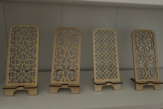 Laser pattern phone stand, iPhone, android, teenagers, office, patterns, gifts, birthday, Christmas