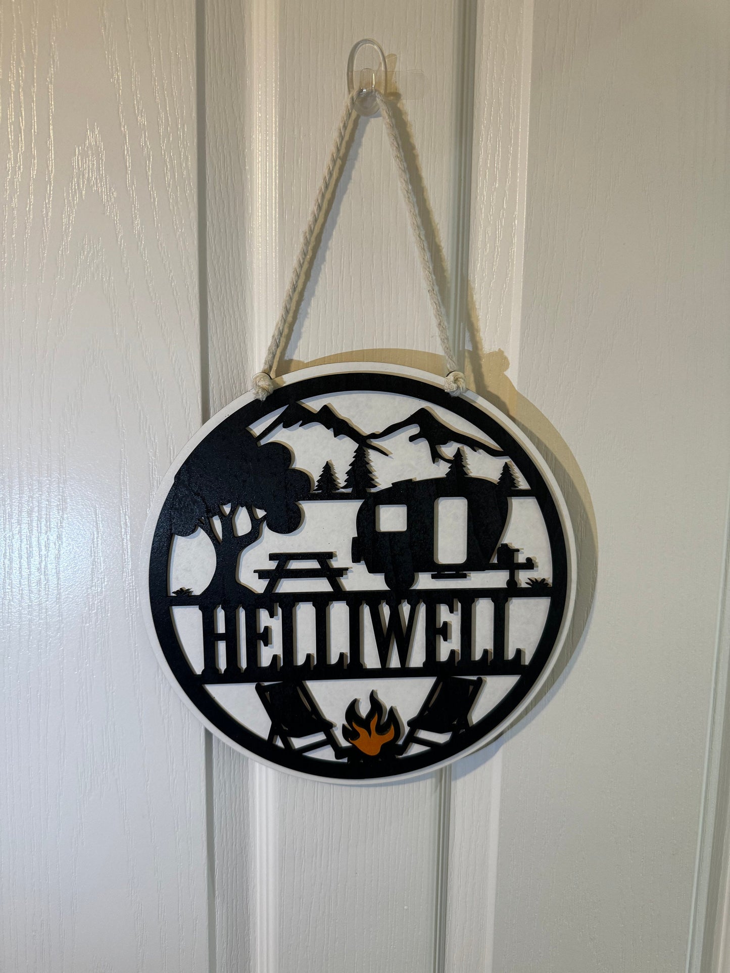 Caravan sign, camping, family, name, gift, birthday, Christmas, Mother’s Day, Father’s Day, surname