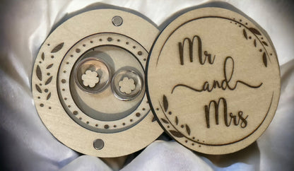 Wooden wedding ring box. Ring box, Mr & Mrs, Wedding