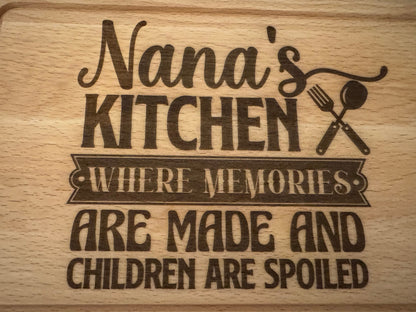 Nana chopping board. Gift, birthday, mothers day, anniversary.
